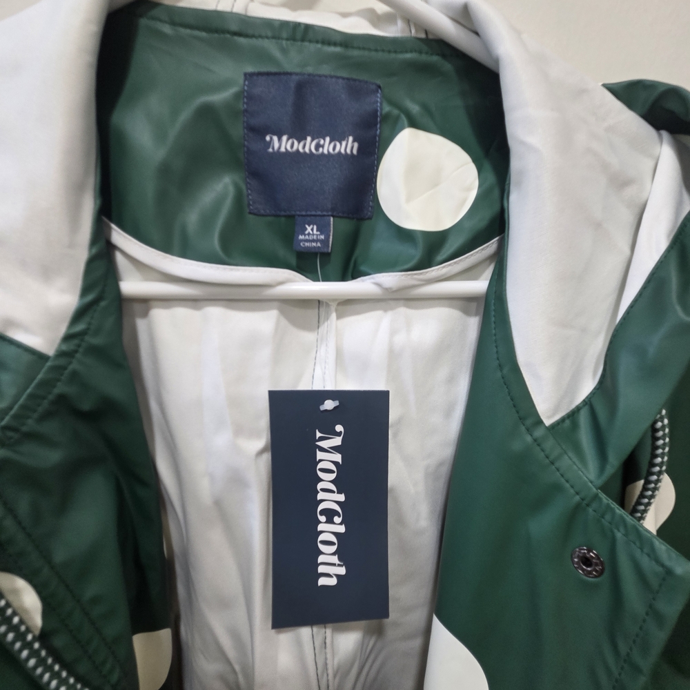Modcloth Green and White Polka Dot Jacket - Picture 4 of 8
